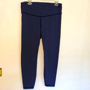 Gap blackout leggings, full length in navy stripes